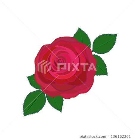 一朵紅色玫瑰的例證 一朵紅色玫瑰的例證 136162261
