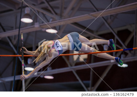 Women indoor pole vault Women indoor pole vault 136162479