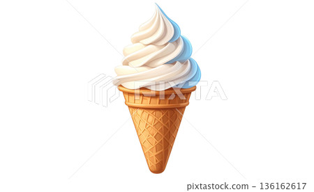 可愛的卡通軟冰淇淋向量圖 136162617