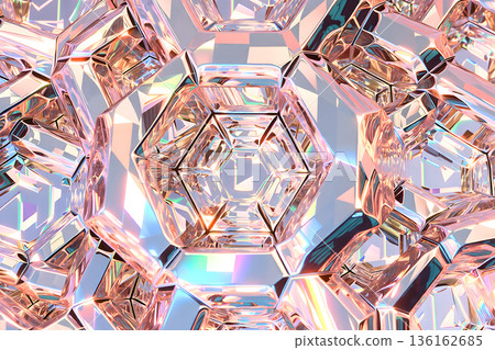 Shining 3D crystal honeycomb background material 136162685
