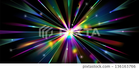 Rainbow light speed motion effect, prism flare Rainbow light speed motion effect, prism flare 136163766
