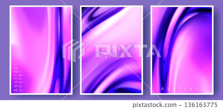 Abstract posters, iridescent liquid glass texture 136163775