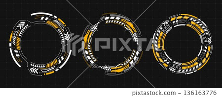 Round hud interface, circular tech elements 136163776