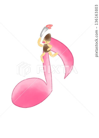 帶有火炬傳遞者的音符 136163803