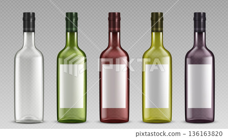 Alcohol drink bottles on transparent background Alcohol drink bottles on transparent background 136163820