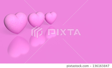 Pink Heart Love Emotion Concept Minimal Background 3d render. Pink Heart Love Emotion Concept Minimal Background 3d render. 136163847