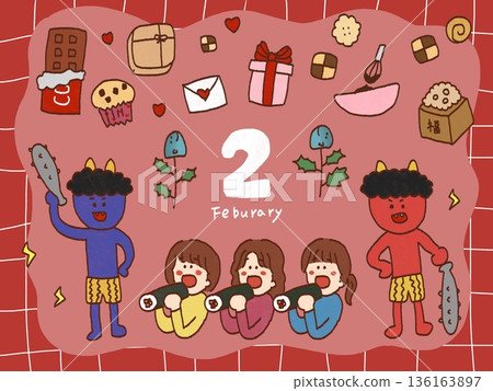 February illustration set February illustration set 136163897