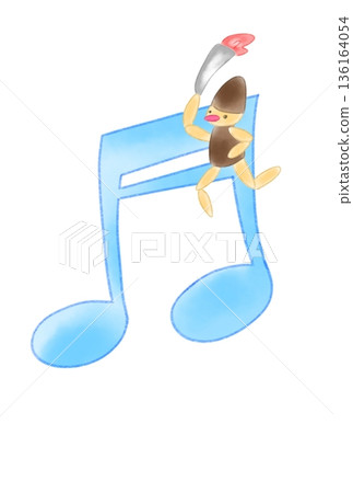 帶有火炬傳遞者的音符 136164054