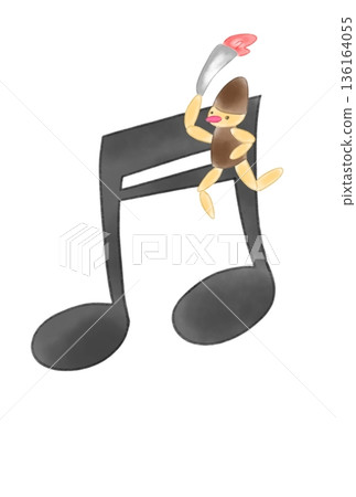 帶有火炬傳遞者的音符 136164055