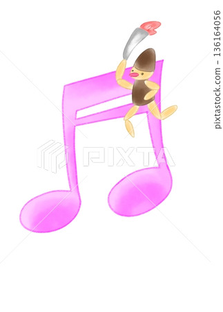 帶有火炬傳遞者的音符 136164056