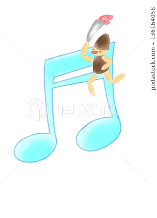帶有火炬傳遞者的音符 136164058