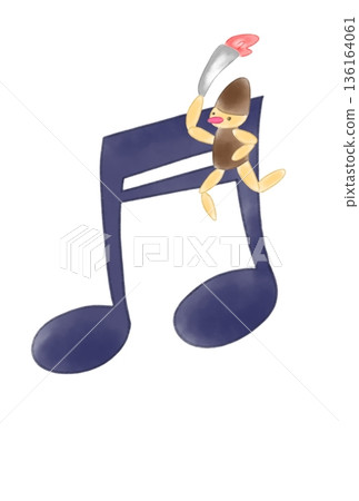 帶有火炬傳遞者的音符 136164061