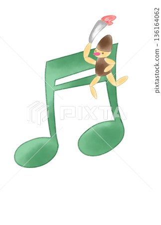 帶有火炬傳遞者的音符 136164062