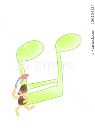 Musical note with torch runner Musical note with torch runner 136164123