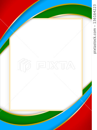 vertical frame and border with Karelian flag 136164223