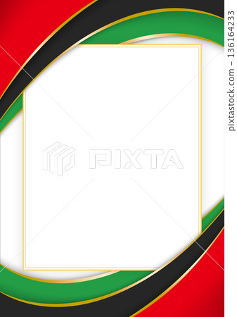 vertical frame and border with Libyan flag 136164233