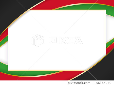 horizontal frame and border with Malawian flag 136164240