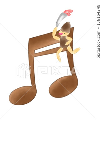 帶有火炬傳遞者的音符 136164249