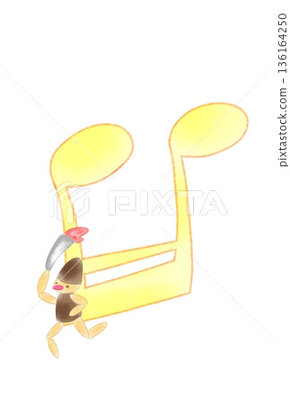 帶有火炬傳遞者的音符 136164250