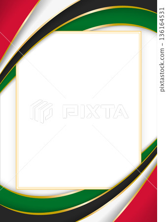 vertical frame and border with Sudanese flag vertical frame and border with Sudanese flag 136164531