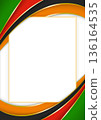 vertical frame and border with Zambian flag 136164535