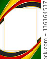 vertical frame and border with Zimbabwean flag 136164537