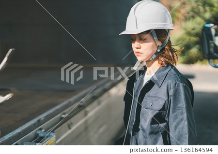 truck driver, female, lady 136164594