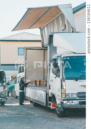 truck driver, female, lady 136164611