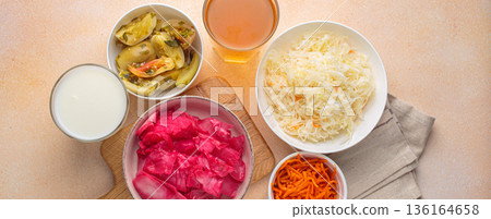 Fermented food improving gut health with probiotics and lactic acid bacteria Fermented food improving gut health with probiotics and lactic acid bacteria 136164658