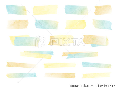 水彩春季色彩遮蔽膠帶插圖套裝 水彩春季色彩遮蔽膠帶插圖套裝 136164747