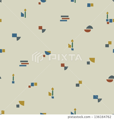 Textile motif seamless pattern. Abstract line shape geometric motif basic pattern continuous background. Man shirt all over print block.  136164762