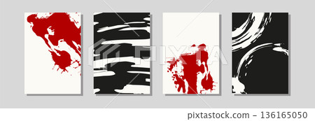 Abstract paint splash poster vector set Abstract paint splash poster vector set 136165050