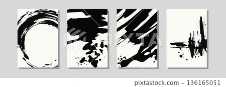 Abstract paint splash poster vector set Abstract paint splash poster vector set 136165051