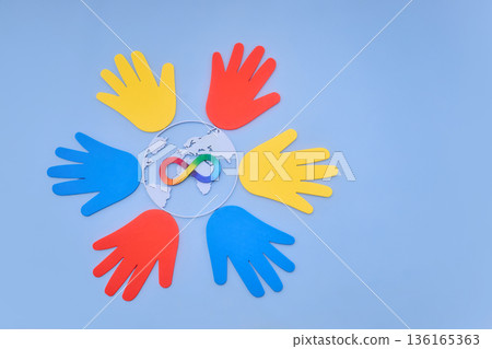 Global neurodiversity inclusion with colorful infinity symbol 136165363