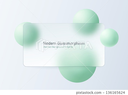 Light green glassmorphism background with translucent rounded glass panel and soft blurred gradient spheres. Light green glassmorphism background with translucent rounded glass panel and soft blurred gradient spheres. 136165624