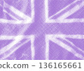 Grunge UK flag with halftone dotted effect. Horizontal grungy background. Vector 136165661