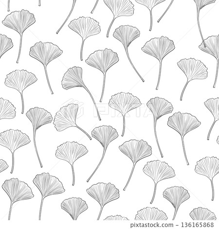 Black & White texture with ginkgo leaves. Black & White texture with ginkgo leaves. 136165868