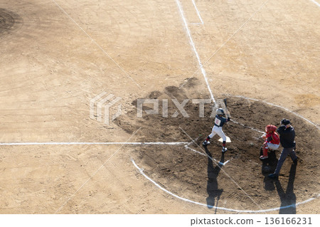 Scenes from a youth baseball game 136166231