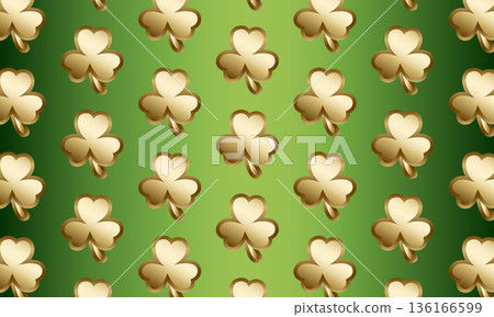 St Patricks Day gold seamless pattern with gold shamrock St Patricks Day gold seamless pattern with gold shamrock 136166599