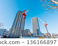 Tokyo tower apartment and construction site 136166897