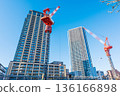 Tokyo tower apartment and construction site 136166898