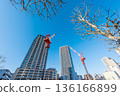 Tokyo tower apartment and construction site 136166899
