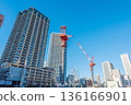 Tokyo tower apartment and construction site 136166901