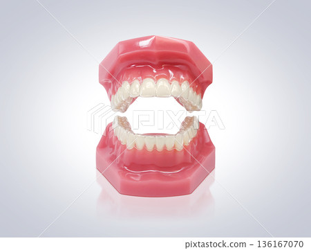 Invisalign mouthpiece correction illustration realistic 136167070