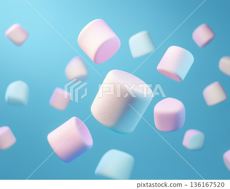 背景中漂浮著棉花糖 背景中漂浮著棉花糖 136167520