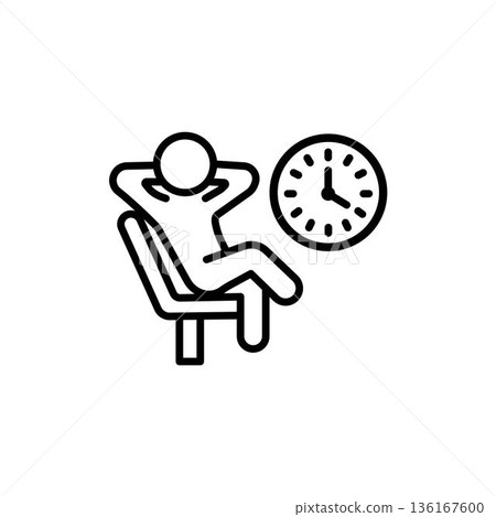 Relax linear icon. Human taking break from work. vector illustration on white background 136167600