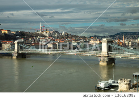 Early Morning Budapest Riverfront Early Morning Budapest Riverfront 136168092