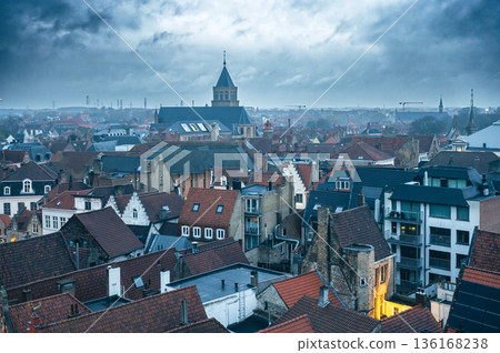 Winter Rooftops of Bruges Winter Rooftops of Bruges 136168238
