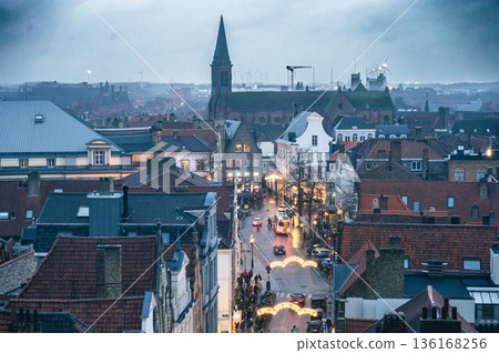 Winter Rooftops of Bruges Winter Rooftops of Bruges 136168256