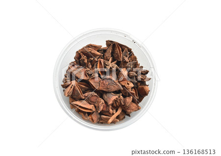 Star anise is a fragrant spice for cooking. 136168513